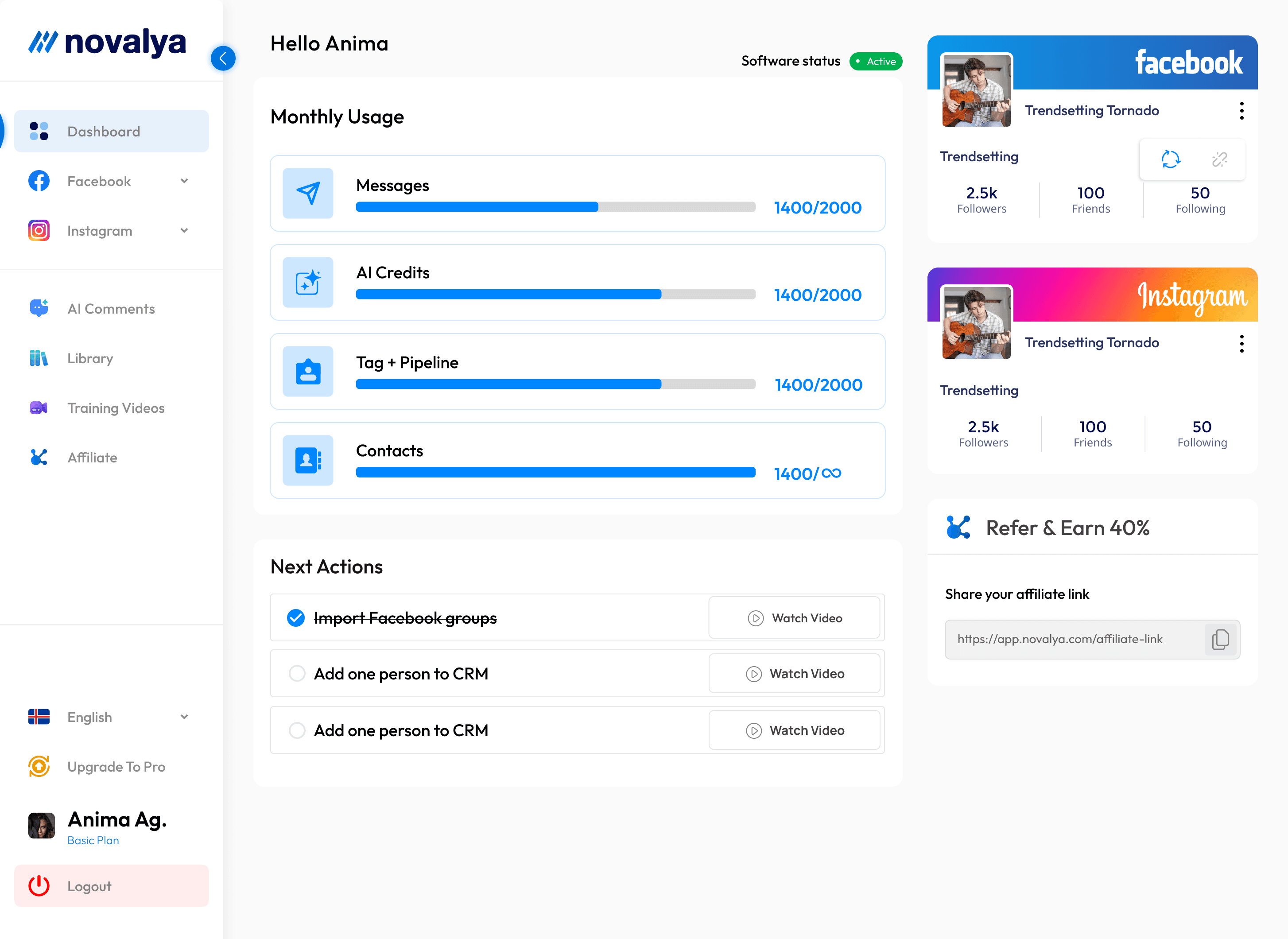Novalya Dashboard Preview